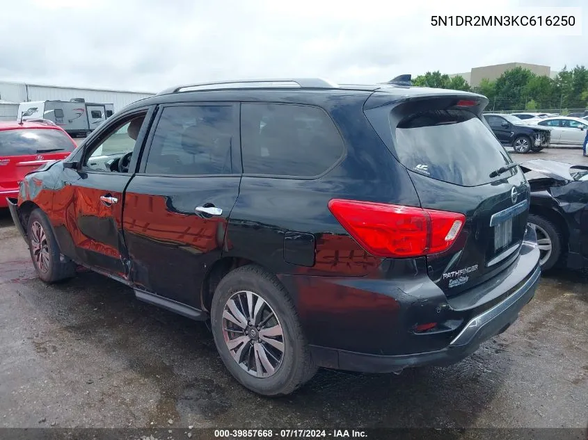 2019 Nissan Pathfinder Sv VIN: 5N1DR2MN3KC616250 Lot: 39857668