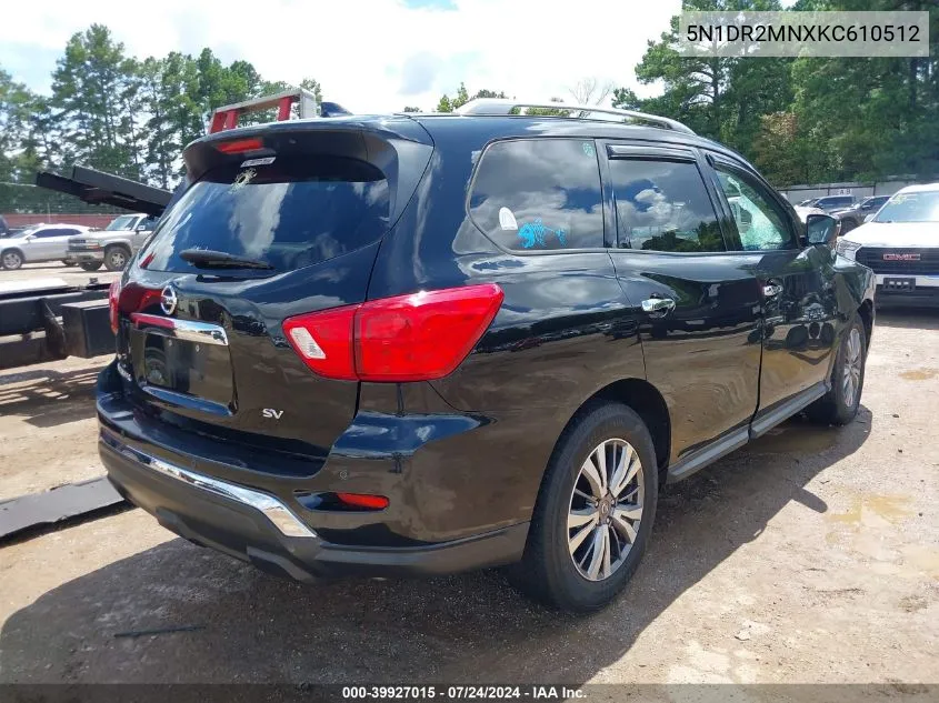 5N1DR2MNXKC610512 2019 Nissan Pathfinder Sv