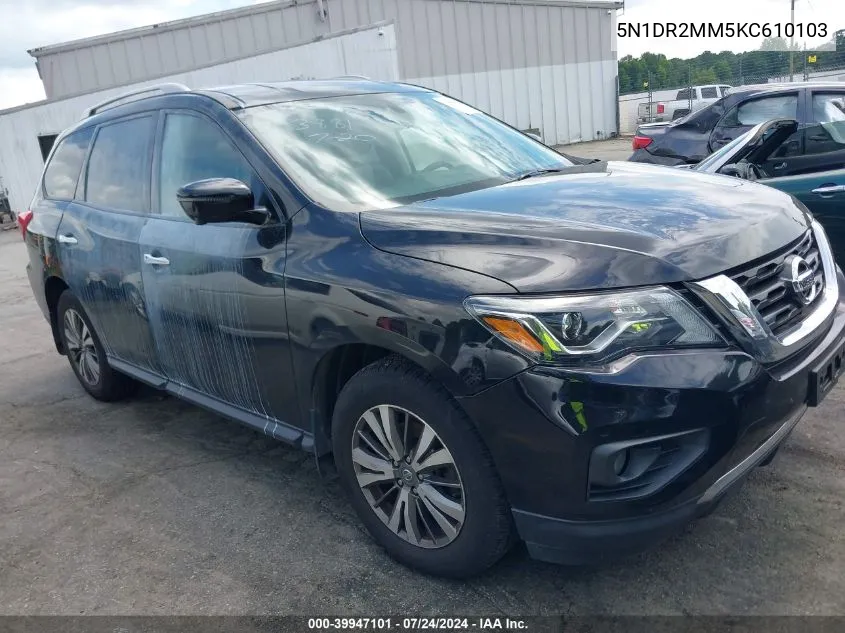 2019 Nissan Pathfinder Sl VIN: 5N1DR2MM5KC610103 Lot: 39947101