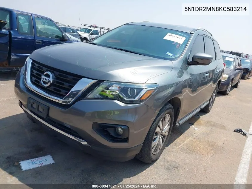 2019 Nissan Pathfinder Sv VIN: 5N1DR2MN8KC583214 Lot: 39947621