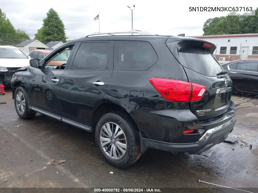 2019 Nissan Pathfinder S VIN: 5N1DR2MN3KC637163 Lot: 40000792