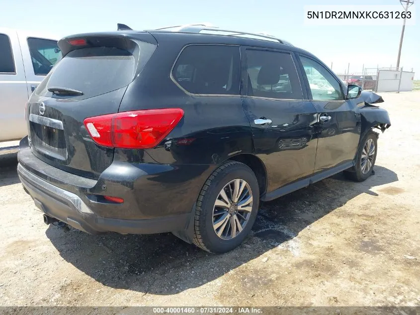 2019 Nissan Pathfinder S VIN: 5N1DR2MNXKC631263 Lot: 40001460