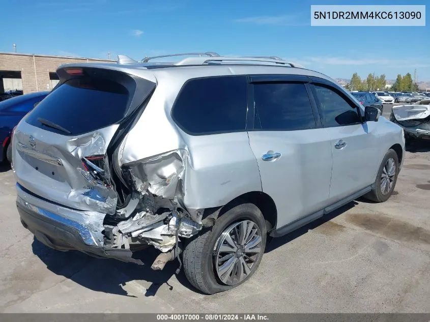 2019 Nissan Pathfinder Sl VIN: 5N1DR2MM4KC613090 Lot: 40017000