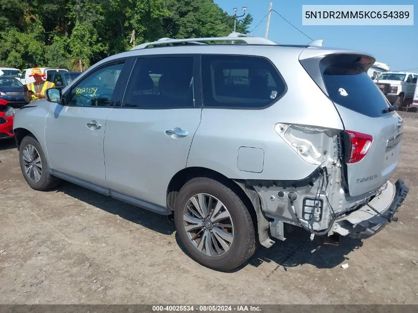 2019 Nissan Pathfinder S VIN: 5N1DR2MM5KC654389 Lot: 40025534