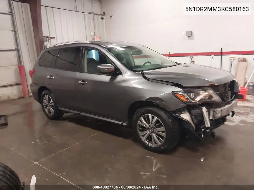 2019 Nissan Pathfinder Sv VIN: 5N1DR2MM3KC580163 Lot: 40027704