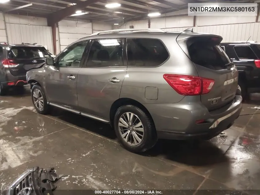 2019 Nissan Pathfinder Sv VIN: 5N1DR2MM3KC580163 Lot: 40027704