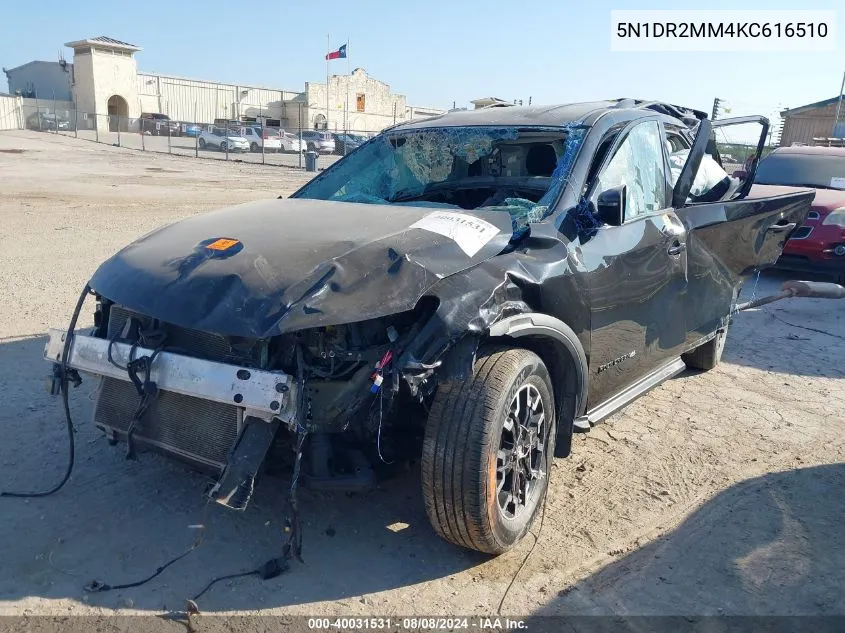 5N1DR2MM4KC616510 2019 Nissan Pathfinder Sv