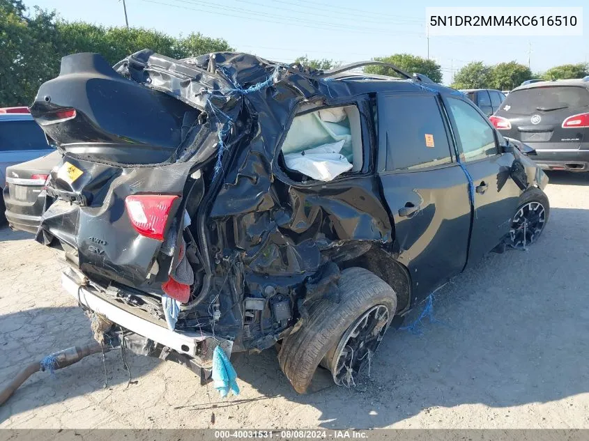 5N1DR2MM4KC616510 2019 Nissan Pathfinder Sv