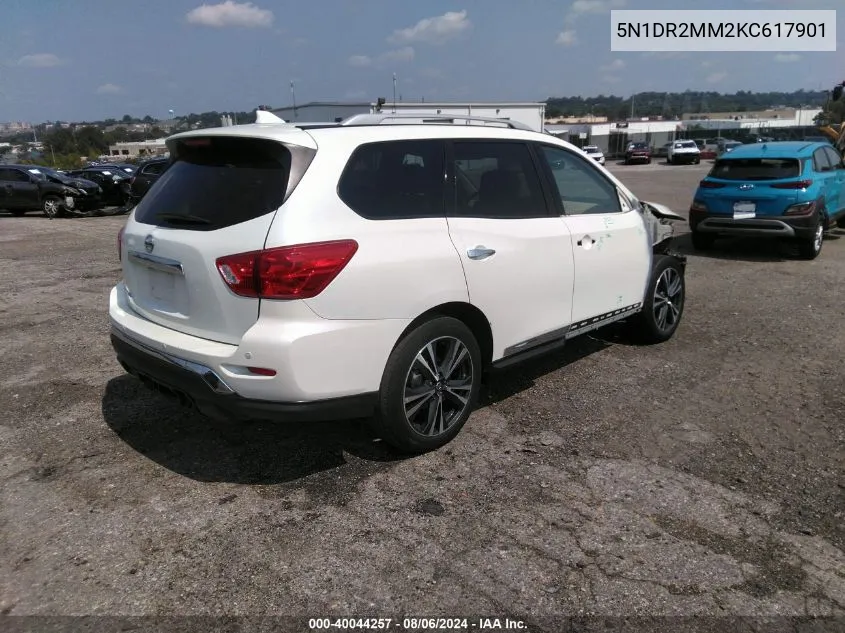 2019 Nissan Pathfinder Platinum VIN: 5N1DR2MM2KC617901 Lot: 40044257