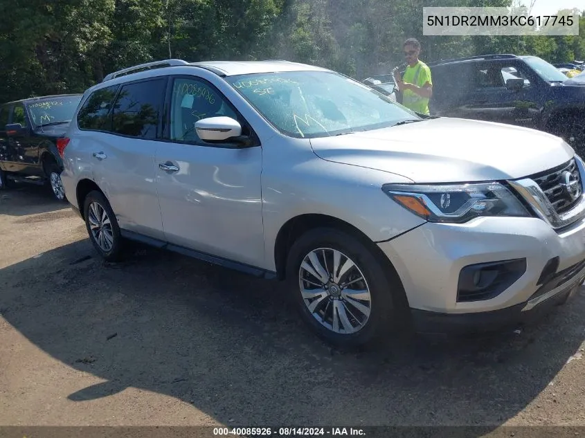 2019 Nissan Pathfinder Sv VIN: 5N1DR2MM3KC617745 Lot: 40085926