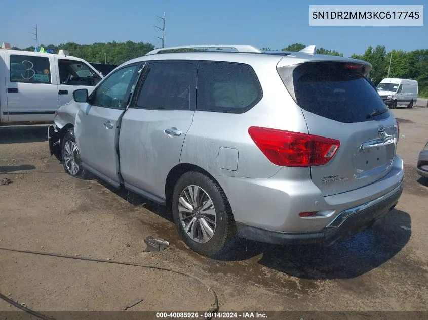 2019 Nissan Pathfinder Sv VIN: 5N1DR2MM3KC617745 Lot: 40085926