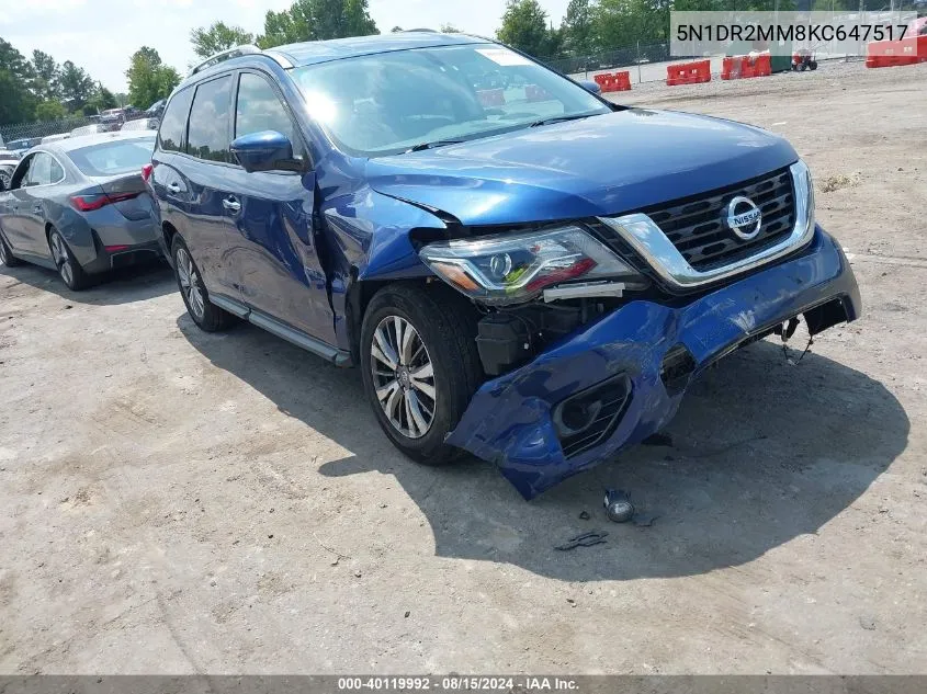 2019 Nissan Pathfinder Sl VIN: 5N1DR2MM8KC647517 Lot: 40119992