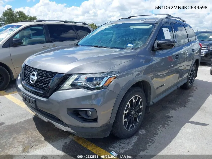 2019 Nissan Pathfinder Sv VIN: 5N1DR2MN4KC639598 Lot: 40232551