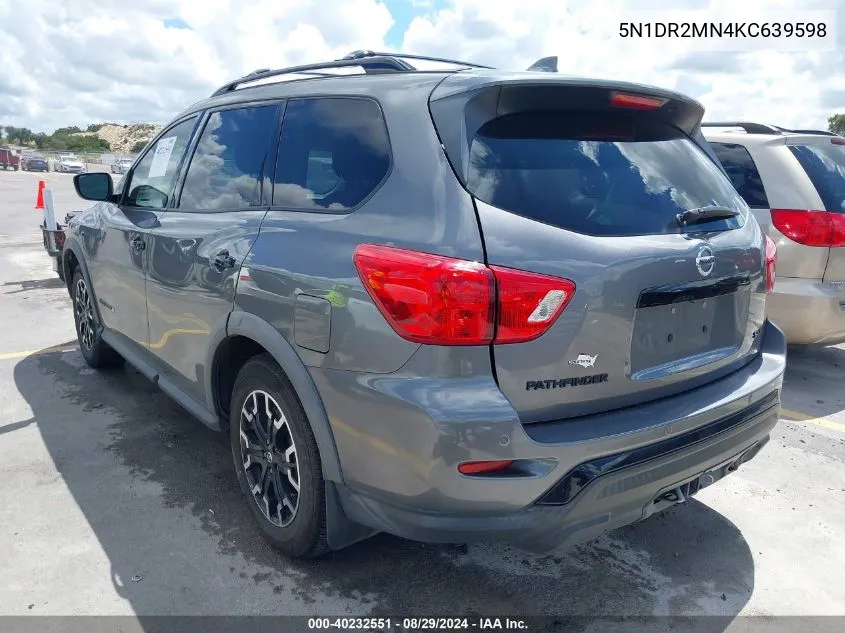 2019 Nissan Pathfinder Sv VIN: 5N1DR2MN4KC639598 Lot: 40232551