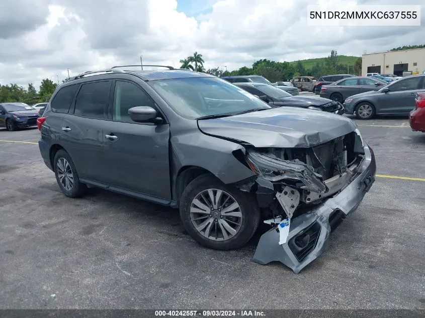 2019 Nissan Pathfinder Sv VIN: 5N1DR2MMXKC637555 Lot: 40242557