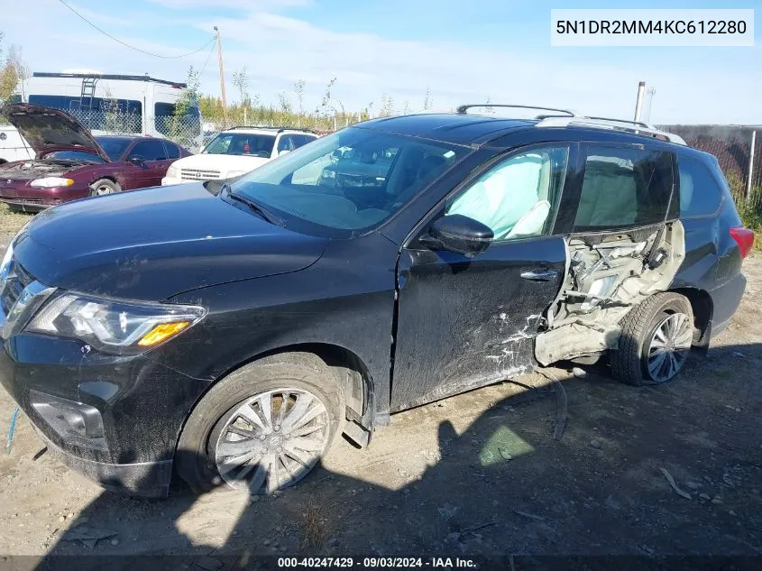 2019 Nissan Pathfinder Sl VIN: 5N1DR2MM4KC612280 Lot: 40247429