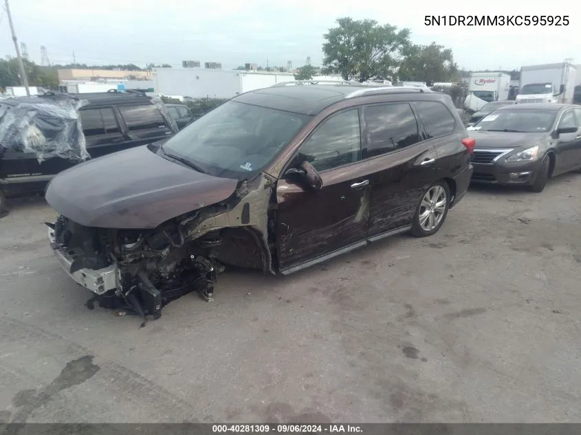 2019 Nissan Pathfinder S/Sl/Sv/Platinum VIN: 5N1DR2MM3KC595925 Lot: 40281309