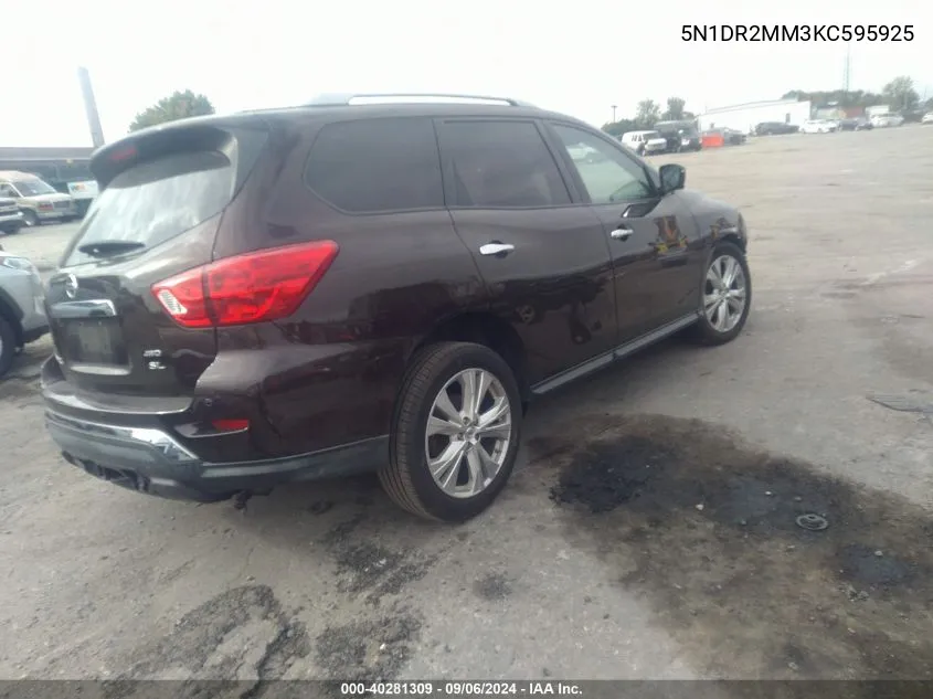 2019 Nissan Pathfinder S/Sl/Sv/Platinum VIN: 5N1DR2MM3KC595925 Lot: 40281309