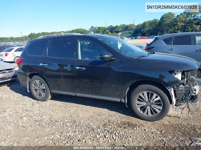 2019 Nissan Pathfinder S VIN: 5N1DR2MM3KC603828 Lot: 40292432