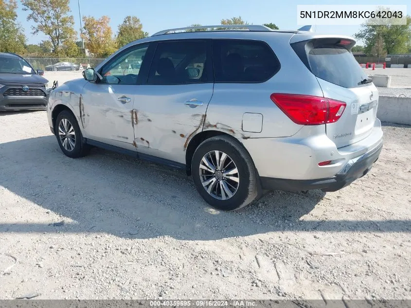 2019 Nissan Pathfinder Sv VIN: 5N1DR2MM8KC642043 Lot: 40359695