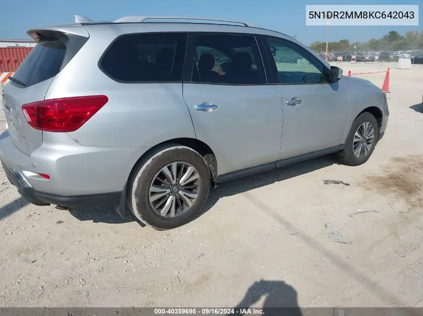 2019 Nissan Pathfinder Sv VIN: 5N1DR2MM8KC642043 Lot: 40359695