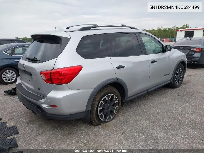 2019 Nissan Pathfinder Sl VIN: 5N1DR2MN4KC624499 Lot: 40364264