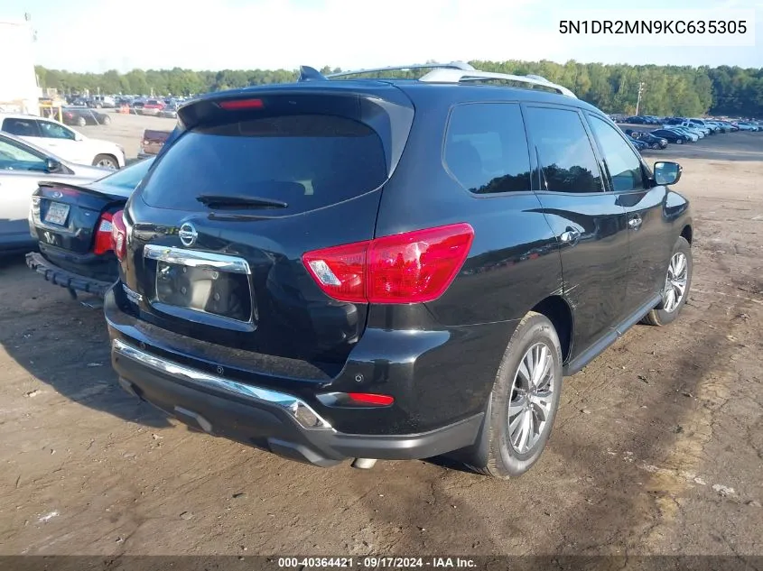 2019 Nissan Pathfinder S/Sl/Sv VIN: 5N1DR2MN9KC635305 Lot: 40364421