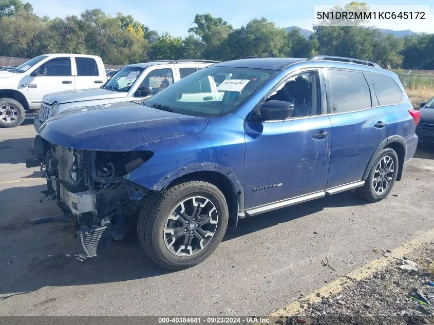 2019 Nissan Pathfinder S/Sl/Sv/Platinum VIN: 5N1DR2MM1KC645172 Lot: 40384681