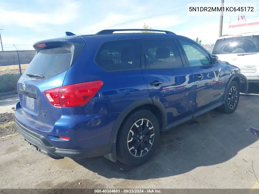 2019 Nissan Pathfinder S/Sl/Sv/Platinum VIN: 5N1DR2MM1KC645172 Lot: 40384681