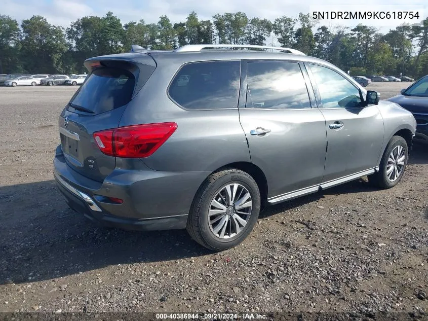 2019 Nissan Pathfinder Sl VIN: 5N1DR2MM9KC618754 Lot: 40386944