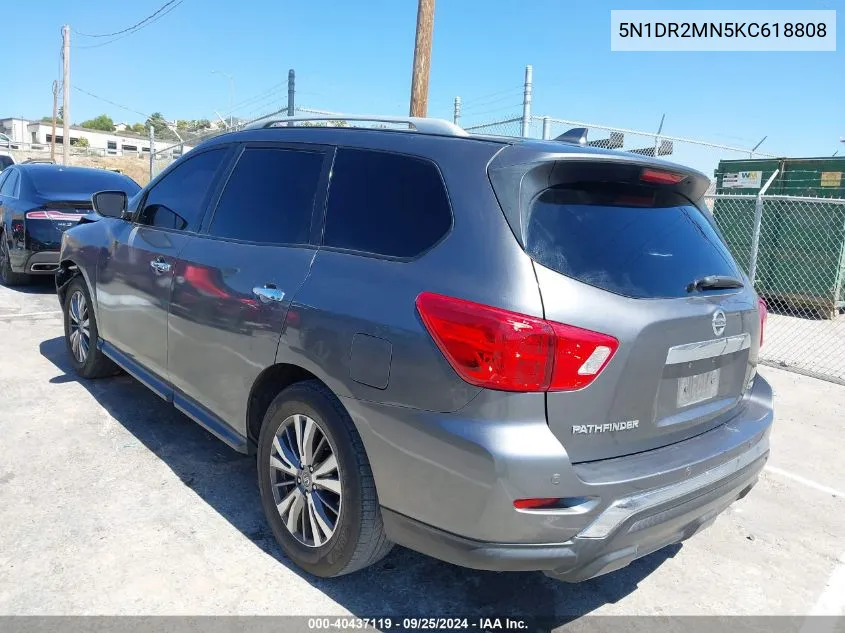 5N1DR2MN5KC618808 2019 Nissan Pathfinder Sv