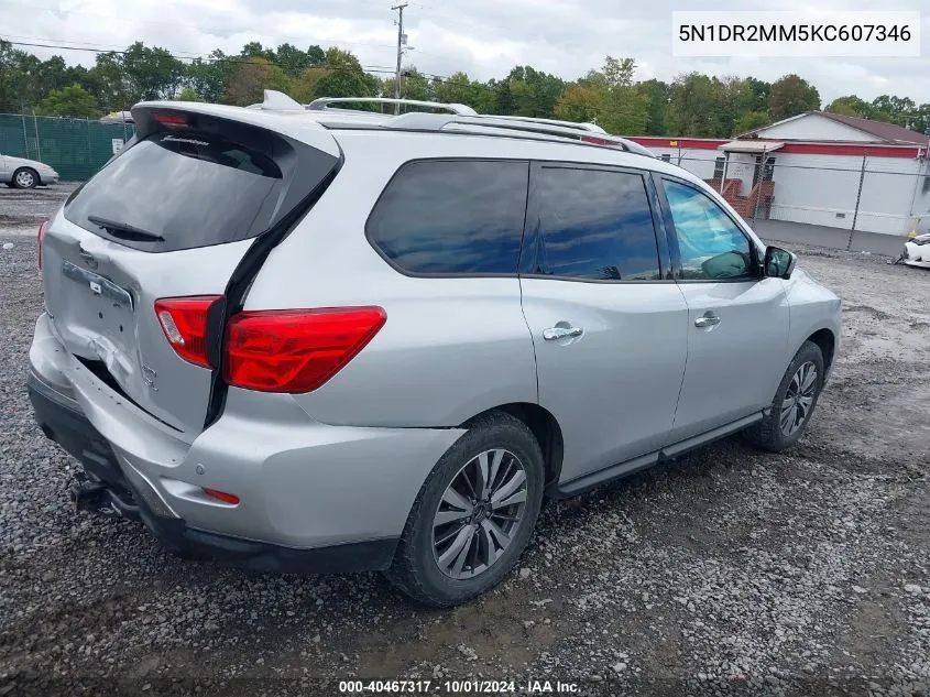 2019 Nissan Pathfinder S/Sl/Sv/Platinum VIN: 5N1DR2MM5KC607346 Lot: 40467317