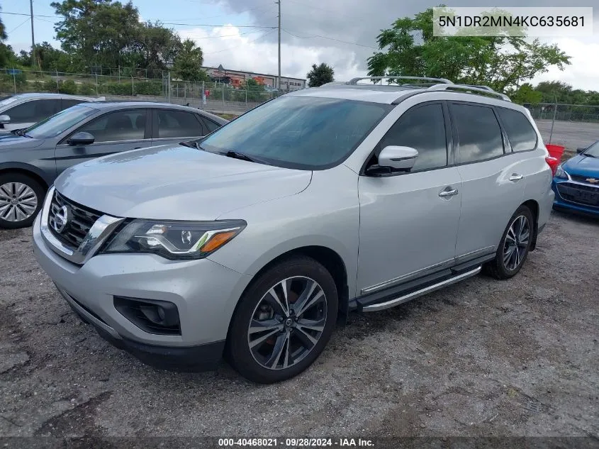 2019 Nissan Pathfinder S/Sl/Sv VIN: 5N1DR2MN4KC635681 Lot: 40468021