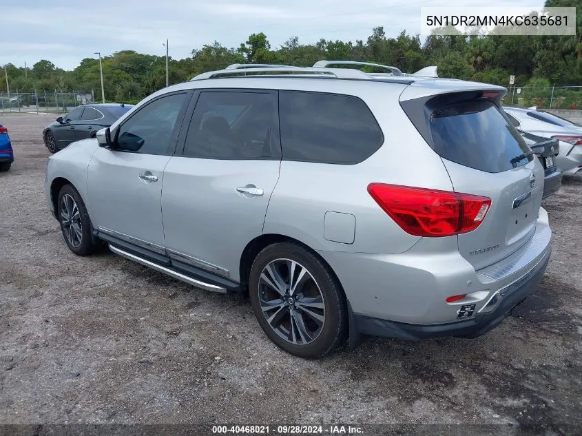 2019 Nissan Pathfinder S/Sl/Sv VIN: 5N1DR2MN4KC635681 Lot: 40468021