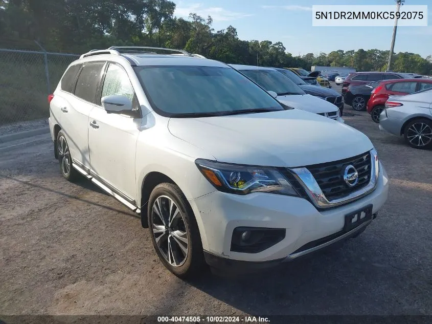 2019 Nissan Pathfinder Platinum VIN: 5N1DR2MM0KC592075 Lot: 40474505