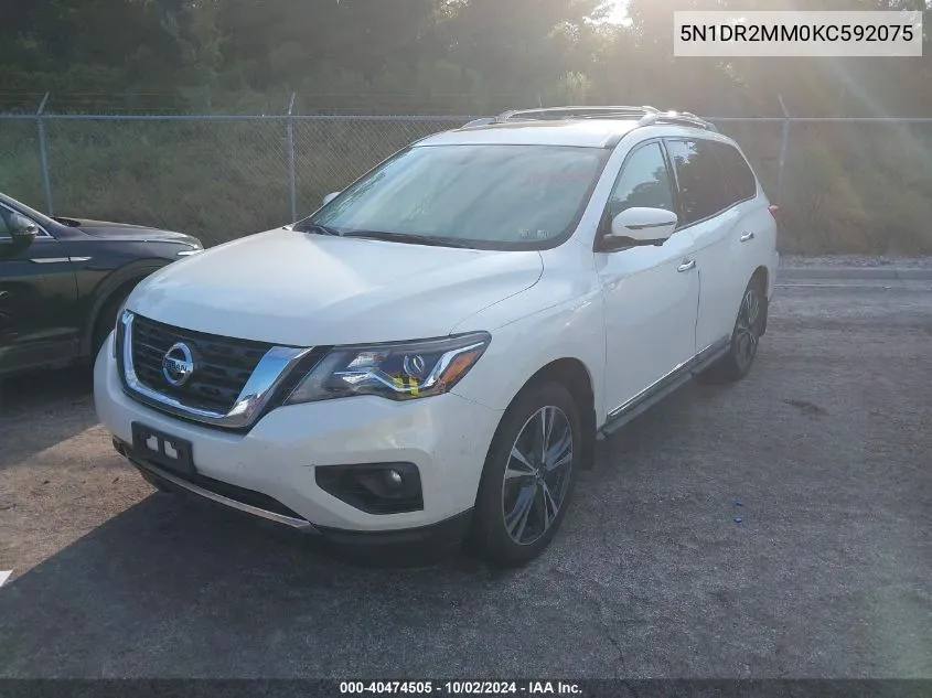 2019 Nissan Pathfinder Platinum VIN: 5N1DR2MM0KC592075 Lot: 40474505