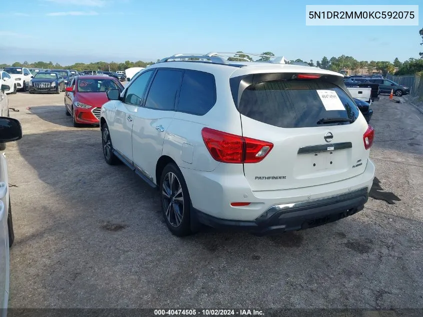 2019 Nissan Pathfinder Platinum VIN: 5N1DR2MM0KC592075 Lot: 40474505