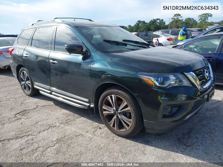 2019 Nissan Pathfinder S/Sl/Sv/Platinum VIN: 5N1DR2MM2KC634343 Lot: 40477463