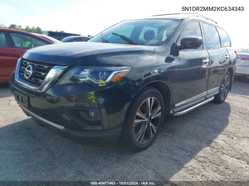 2019 Nissan Pathfinder S/Sl/Sv/Platinum VIN: 5N1DR2MM2KC634343 Lot: 40477463