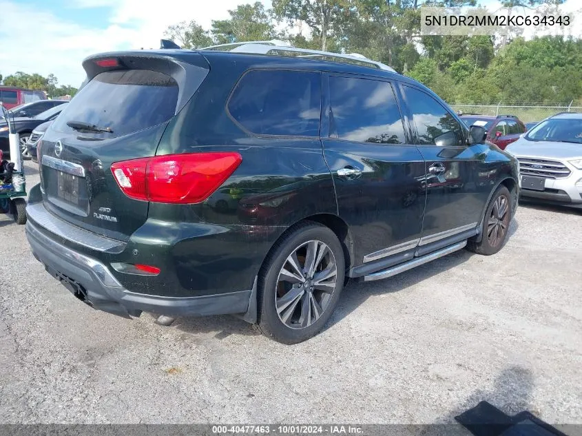 2019 Nissan Pathfinder S/Sl/Sv/Platinum VIN: 5N1DR2MM2KC634343 Lot: 40477463