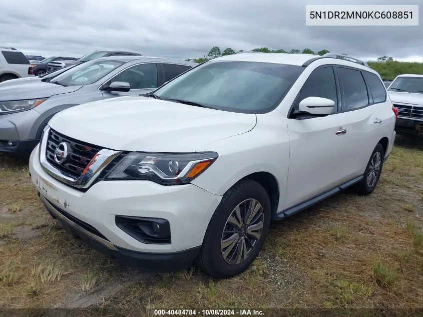 2019 Nissan Pathfinder S/Sl/Sv VIN: 5N1DR2MN0KC608851 Lot: 40484784