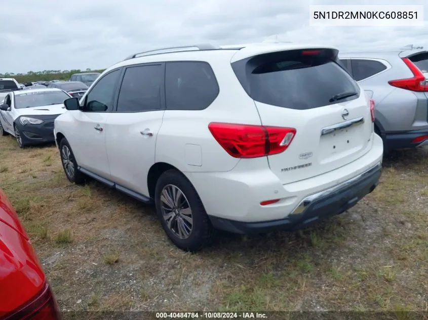 5N1DR2MN0KC608851 2019 Nissan Pathfinder S/Sl/Sv