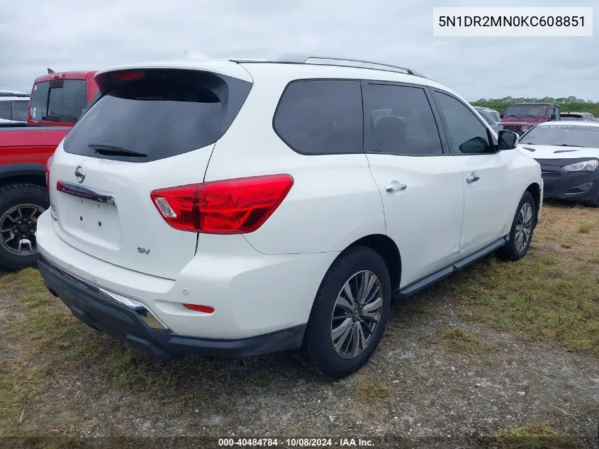 5N1DR2MN0KC608851 2019 Nissan Pathfinder S/Sl/Sv