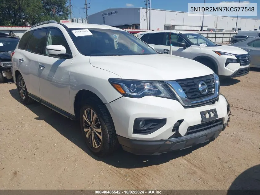 2019 Nissan Pathfinder Sv VIN: 5N1DR2MN7KC577548 Lot: 40485542