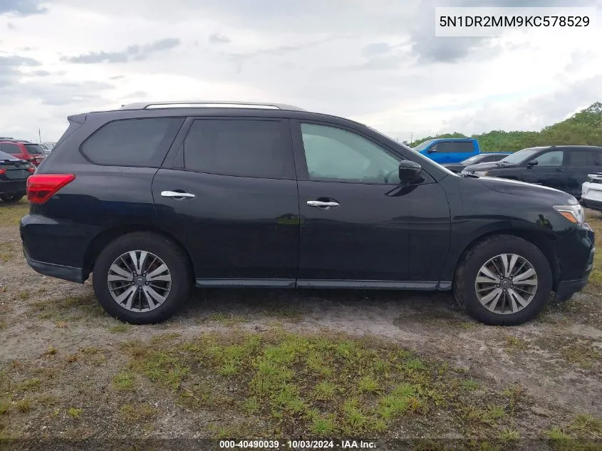 2019 Nissan Pathfinder Sv VIN: 5N1DR2MM9KC578529 Lot: 40490039