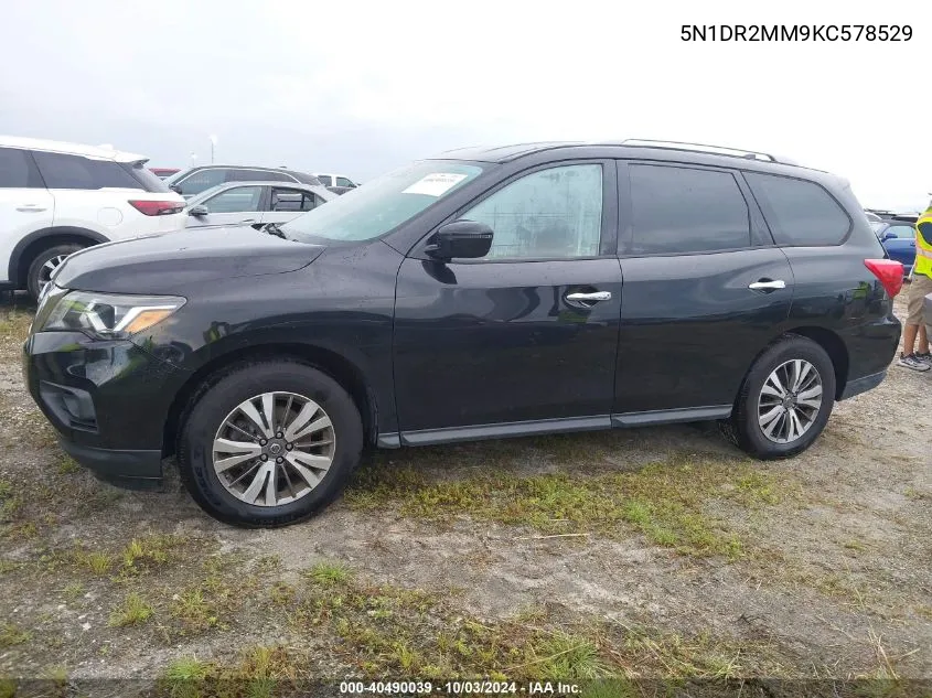 2019 Nissan Pathfinder Sv VIN: 5N1DR2MM9KC578529 Lot: 40490039