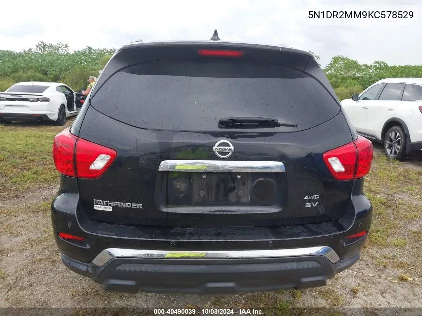 2019 Nissan Pathfinder Sv VIN: 5N1DR2MM9KC578529 Lot: 40490039