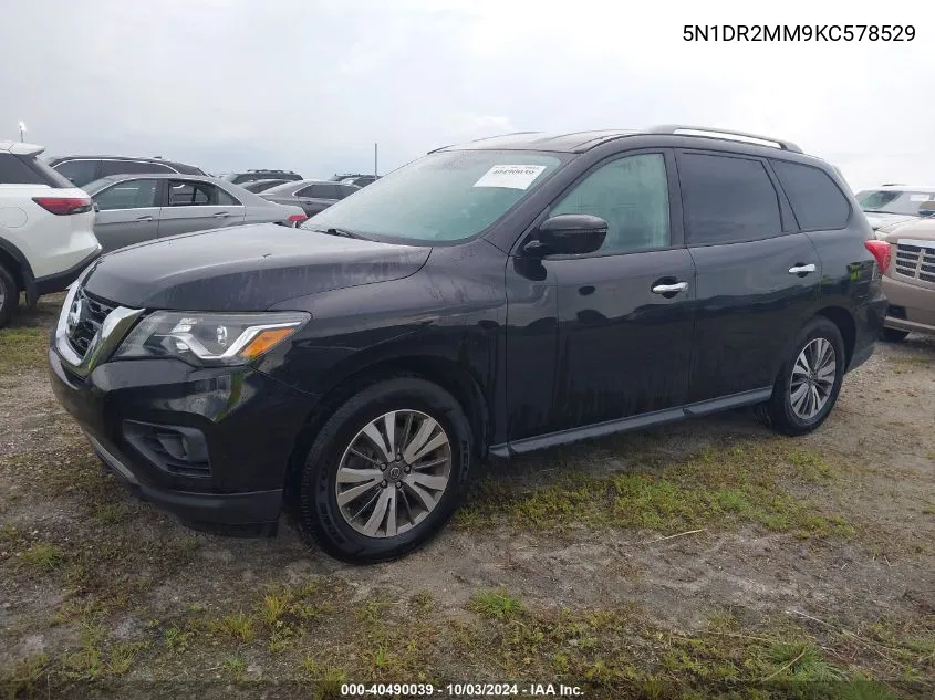 2019 Nissan Pathfinder Sv VIN: 5N1DR2MM9KC578529 Lot: 40490039