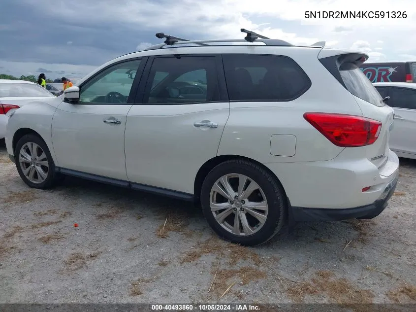 2019 Nissan Pathfinder Sl VIN: 5N1DR2MN4KC591326 Lot: 40493860