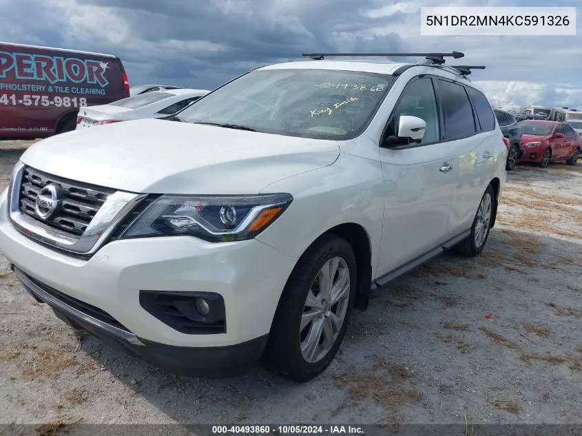 2019 Nissan Pathfinder Sl VIN: 5N1DR2MN4KC591326 Lot: 40493860